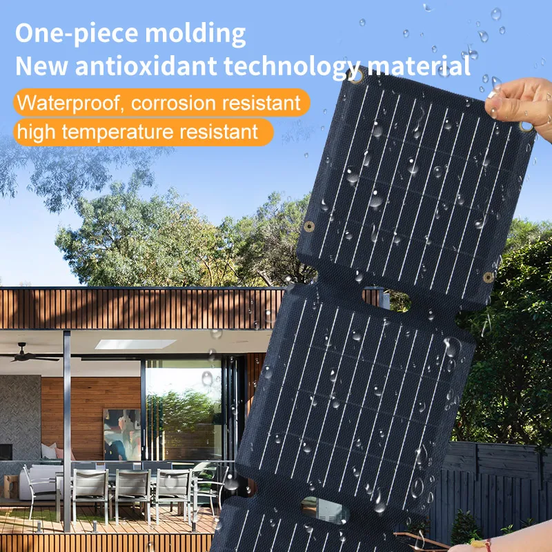 Solar USB+Type-C Charger Fast Charging 21W Mono foldable solar panel High Efficiency Cells for Mobile Phone Laptop