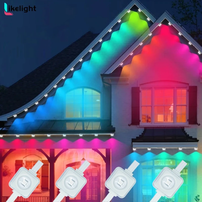 High Brightness 120 degree IP67 exterior lighting WS2811 RGB pixel 24V 36V led permanent Christmas light string