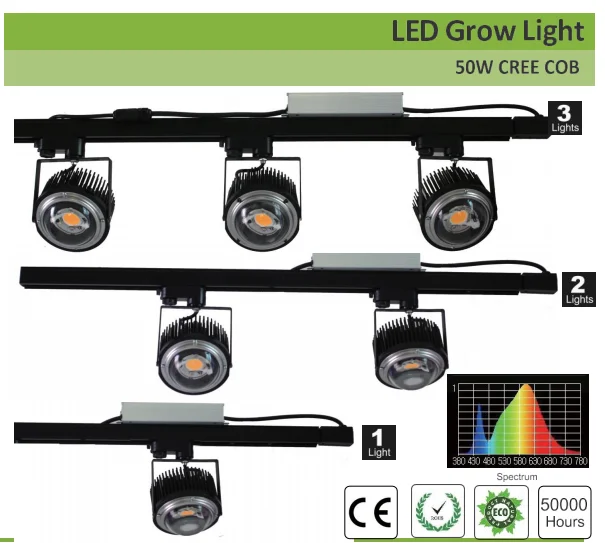 Mini Black shell Crees CXB3590 3500k 50w plant LED full spectrum cob led grow light for medical plants