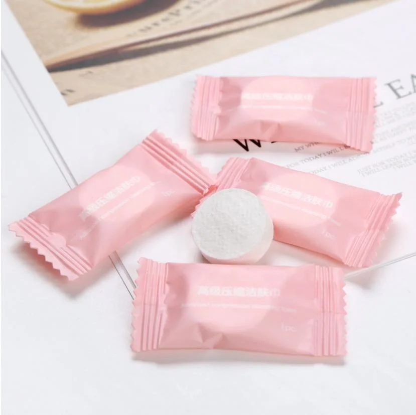 50pcs Disposable Towel Compressed Portable Travel Non-woven Face Towel Water Wet Wipe Outdoor Moistened Tissues Candy Towels