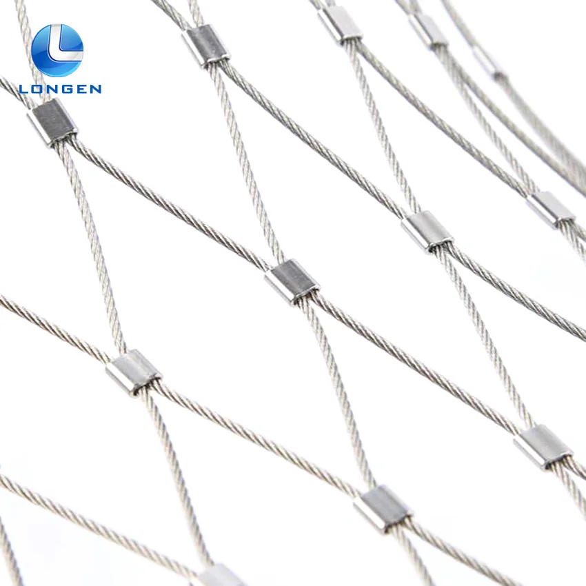 Ferruled Stainless Steel wire Rope Mesh with Sleeves cable mesh Suitable for protection mesh
