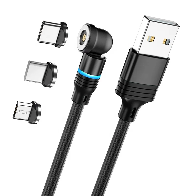 Wholesale Nylon Braided USB Cable Type C  3 in Fast Charging Magnetic Mobile USB Cable