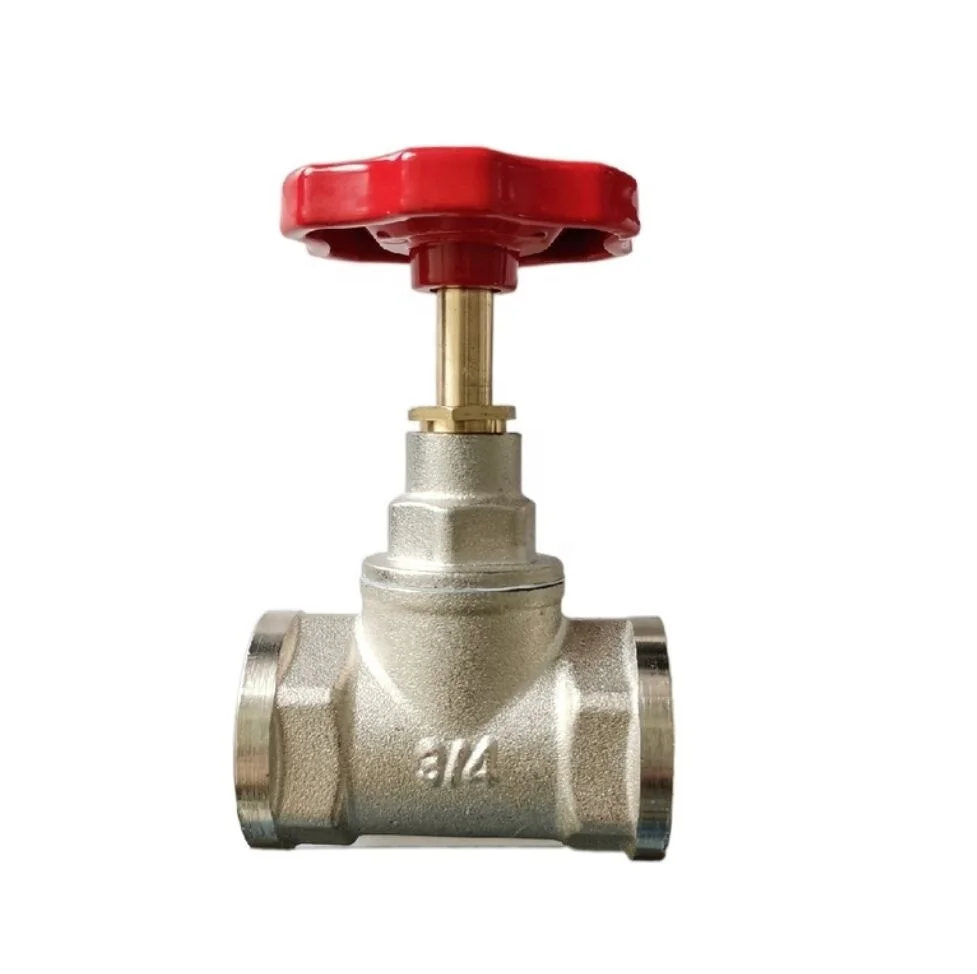 3/4 inch nickel plated brass stop valve with aluminium handwheel