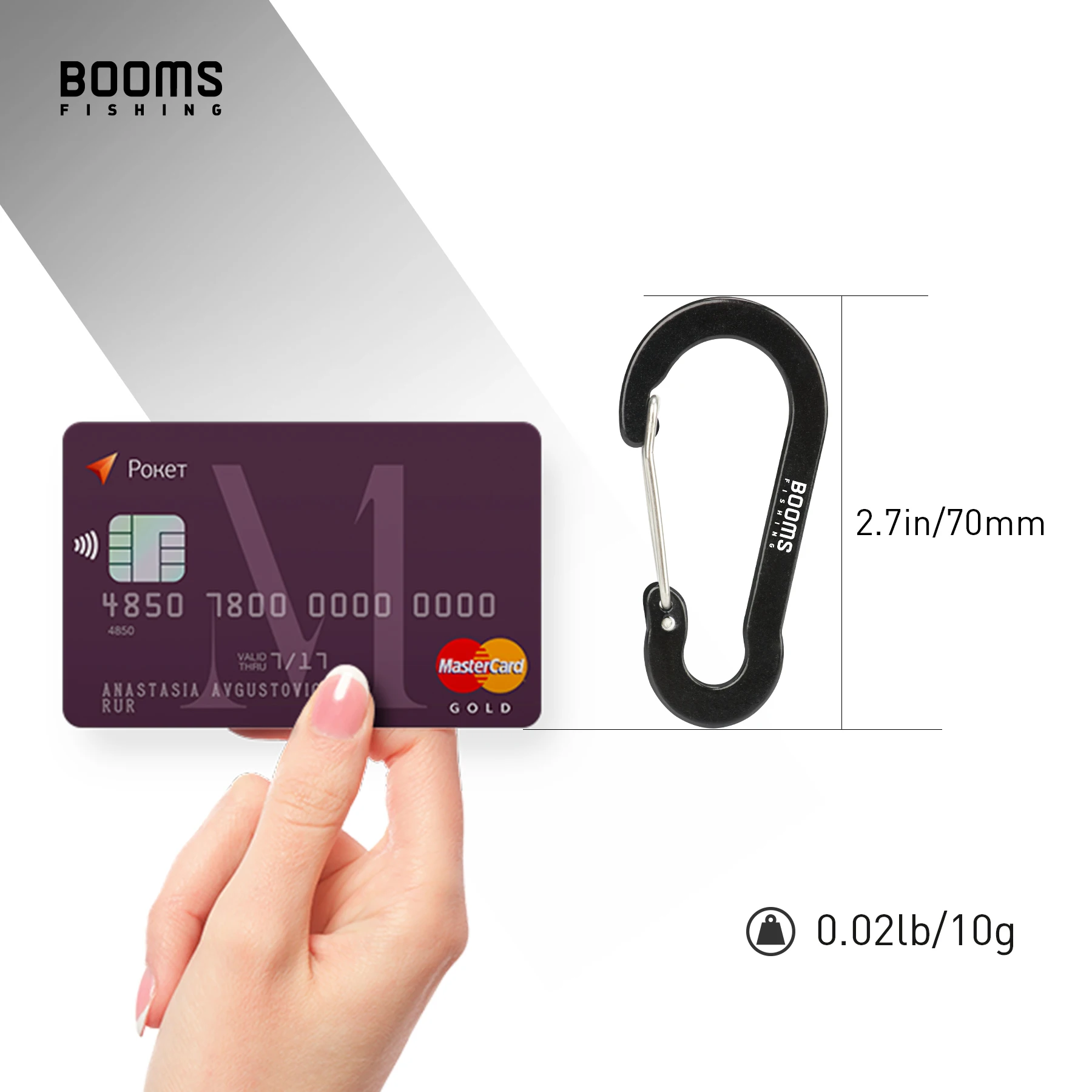Black Locking Carabiner Spring Clips Snap Rotating Hooks Keychain D Shape Buckle Pack CC5 Carabiner Clip