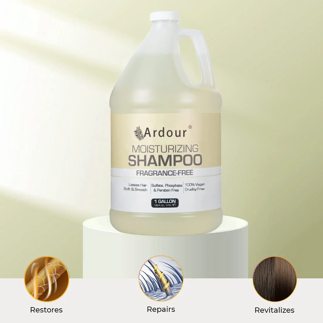 Moisturizing Shampoo for All Hair Types, 100% Vegan & Cruelty-Free, Fragrance Free, 1 Gallon (128 fl oz) Refill