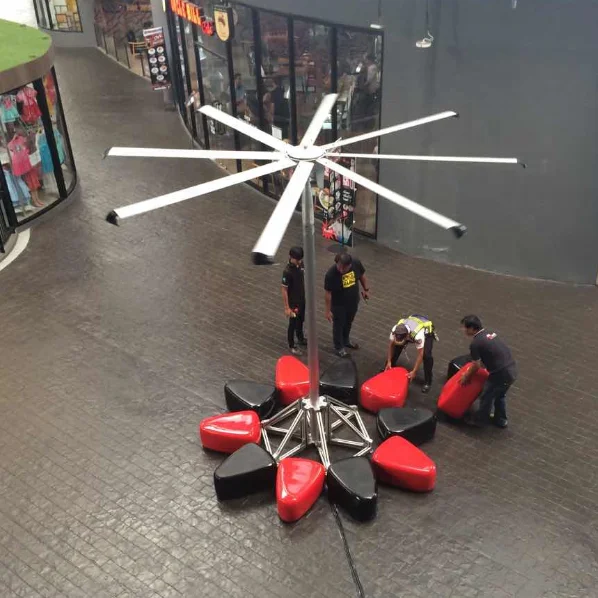 Large Outdoor 4.2M 14 Feet HVLS Pedestal Floor Fan for Coffee Bar