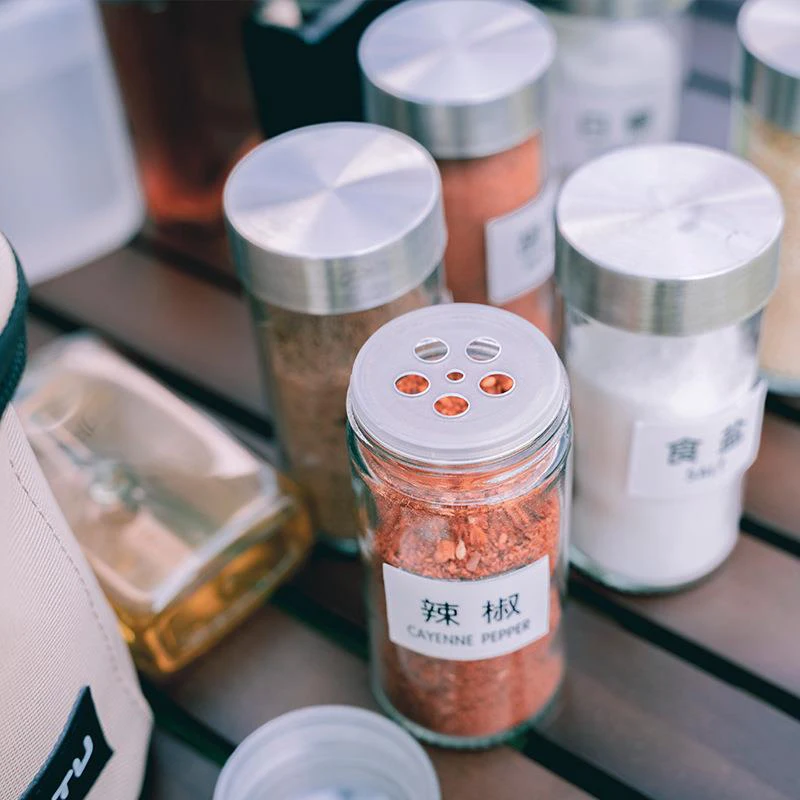 Outdoor Seasoning Bottle Portable Kitchen Seasoning Box Picnic Solid Liquid BBQ Seasoning Jar Set BBQ Utensils
