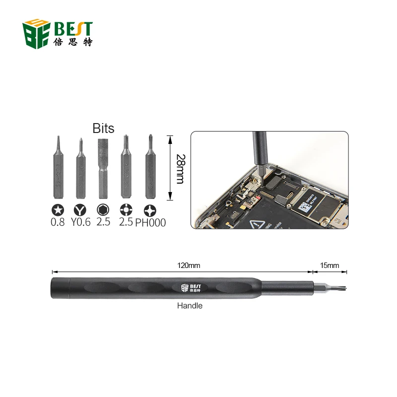 BST-500 Mobile Phone Repair Tools Plastic Pry Bar Opening Screwdriver Y0.6 P2 Disassemble Hand Kit for iPhone