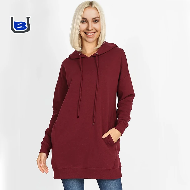 
Women fleece crew neck basic drawstring regular size and plus size hoodie oversize pullover with pocket 