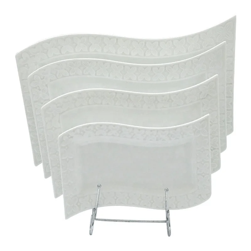 
High quality exquisite ceramic tableware ,ceramic dinner plate irregular shape plate for restaurant 
