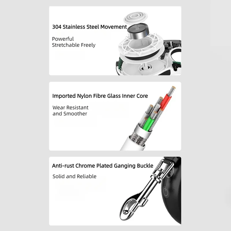 Luxury Retractable 5M Dog Leashes LED Light Pet Leash Traction Rope Belt Durable Automatic Pet Walk Leash