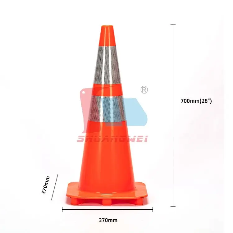 700mm Construction Security Accesoire Cone Road Pvc Reflective Traffic Portable Barricade Cones Flexible PVC Safety Traffic Cone