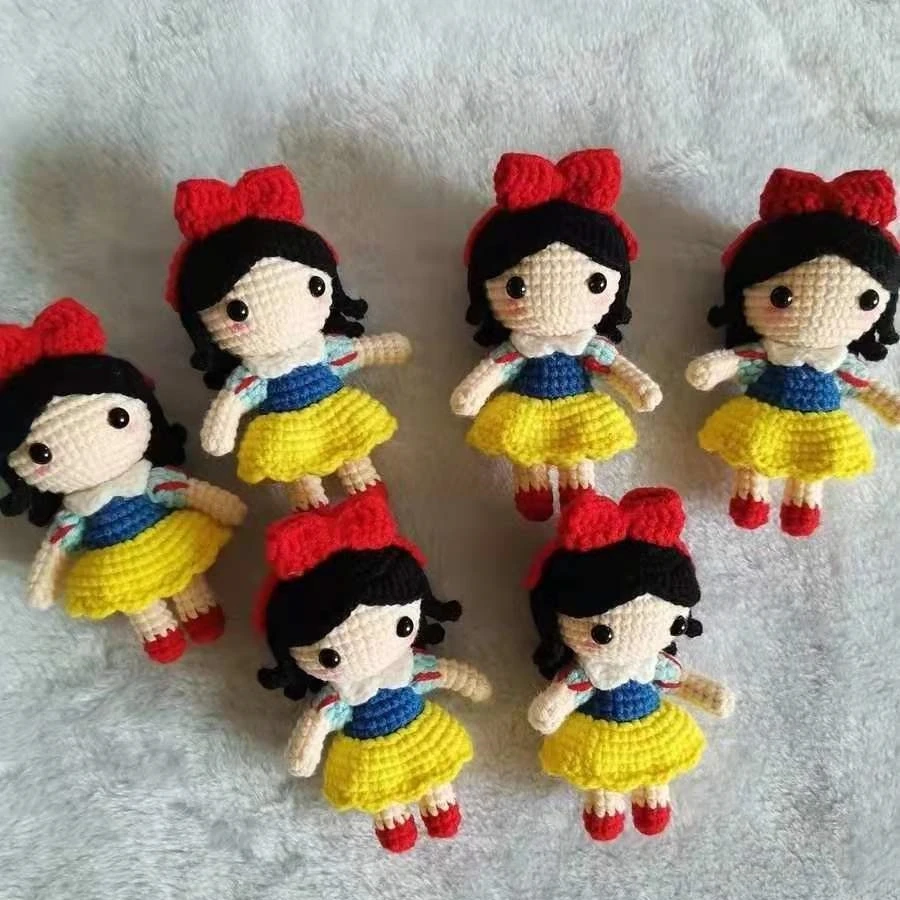 Children Toys Girl Princess Crochet Fairy Plush Doll With Skirt Amigurumi Kawaii Stuffed Dolls By Handmade