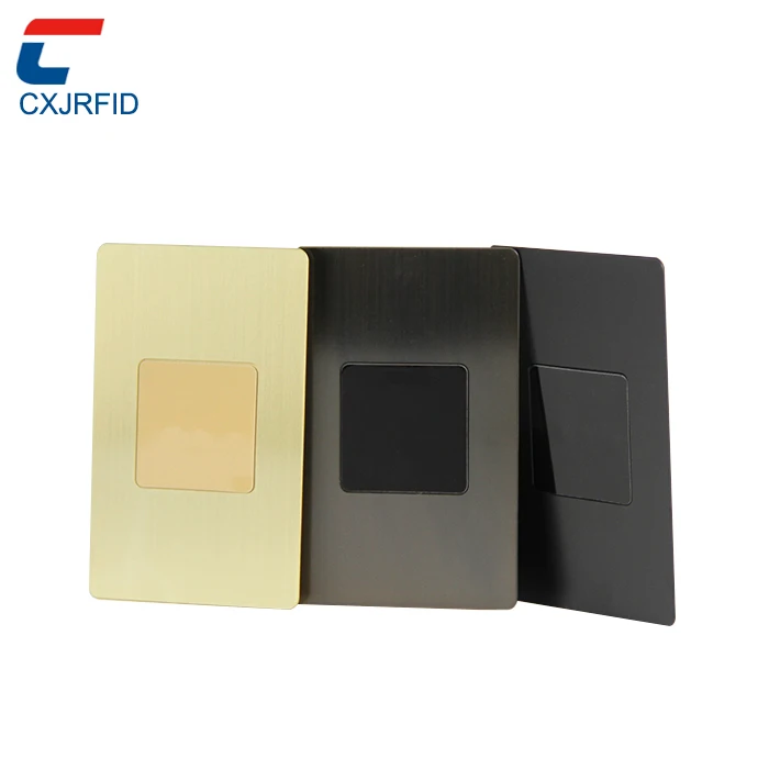 CXJ Newest NFC Metal Card Brushed NFC Metal Card Double Side Reading Function RFID Metal Card with QR Code Printing