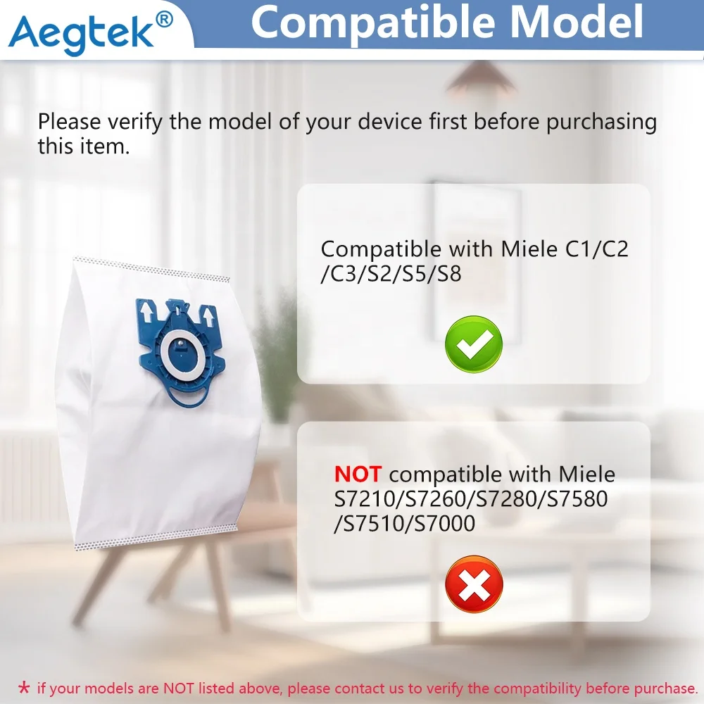 Classic C1 Complete C2 C3 S2000 S5000 S8000 Series GN Dust Bag for Miele Vacuum Cleaner Replacement Parts