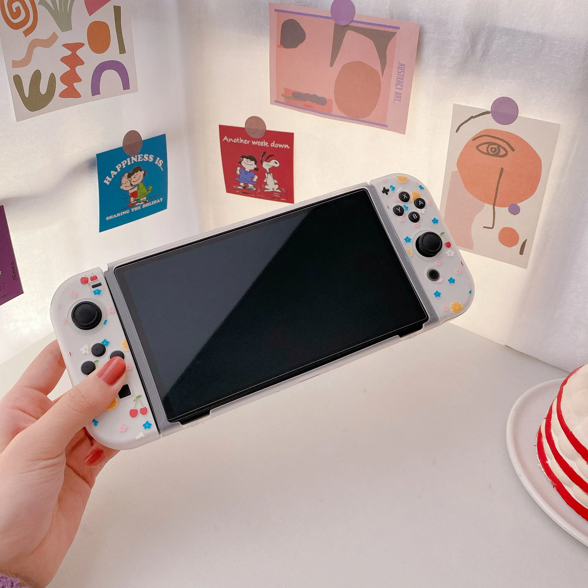 Game Player Accessories Shockproof Anti-slip TPU Cartoon Case Cover For Nintendo Switch Oled Pattern Case