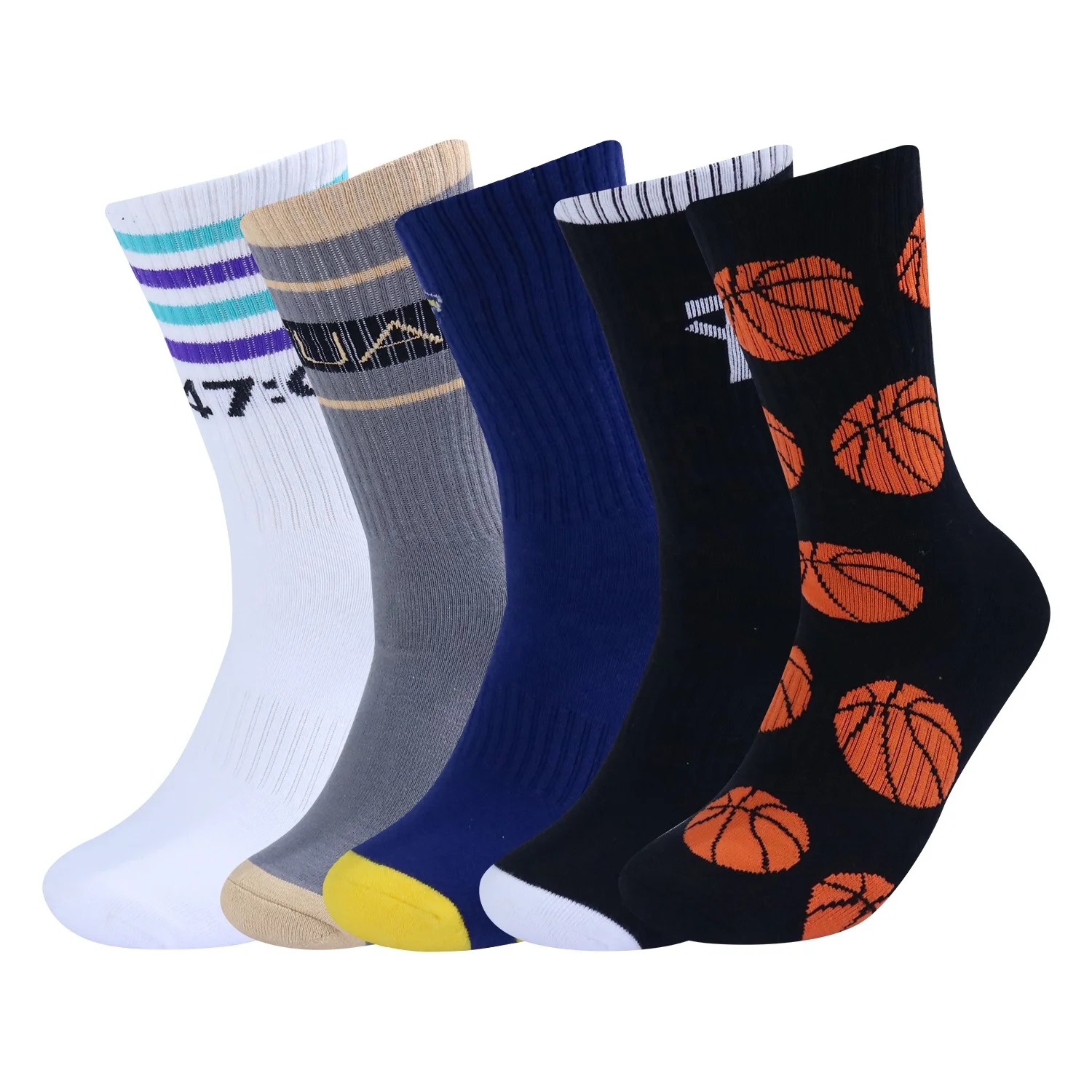 China factory custom wholesale combed cotton running sock  sports breathable crew men socks