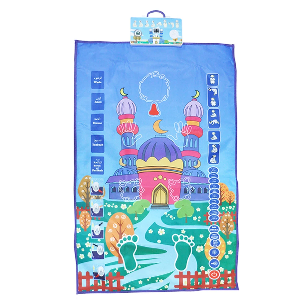 Детский коврик для молитв с эффектом памяти, толстая пена, электронное обучение, мусульманский водонепроницаемый молитвенный коврик, Детский ковер