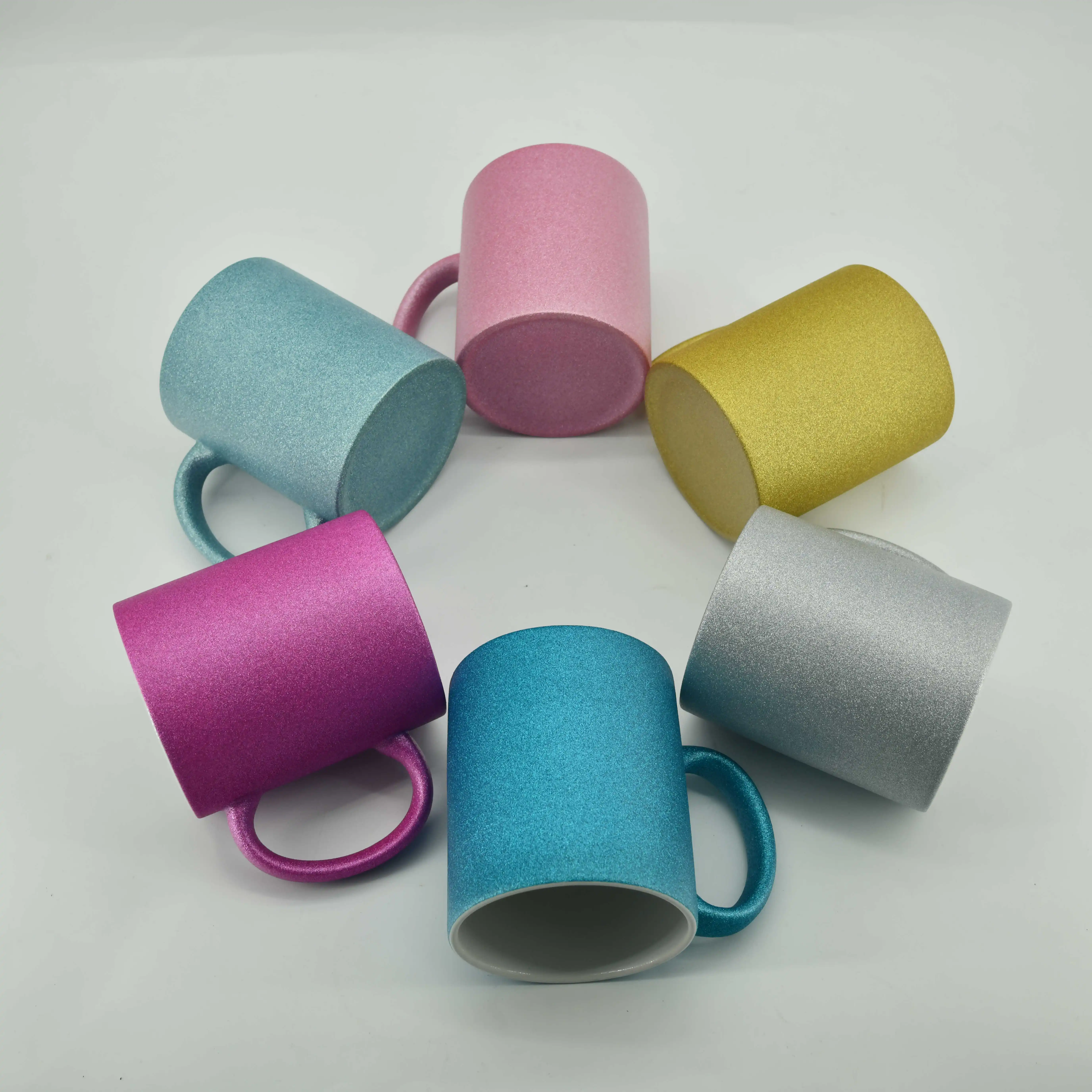US warehouse Glitter ceramic coffee mugs colored 11oz ceramic mug coffee cup gift mug ceramic