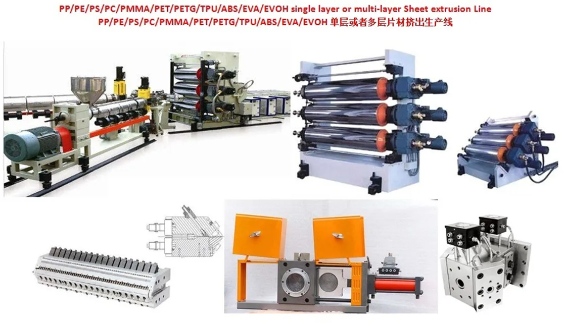 Plastic Sheet Extruder Machine Product line New 2021 Max Power Target Adjustable Sales Design Output Roller Press Weight Screw
