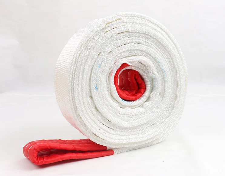 10 Ton PE Flat webbing Sling lifting Belt Color Code Lifting Belt Sling 6m Flat Braided lifting slings