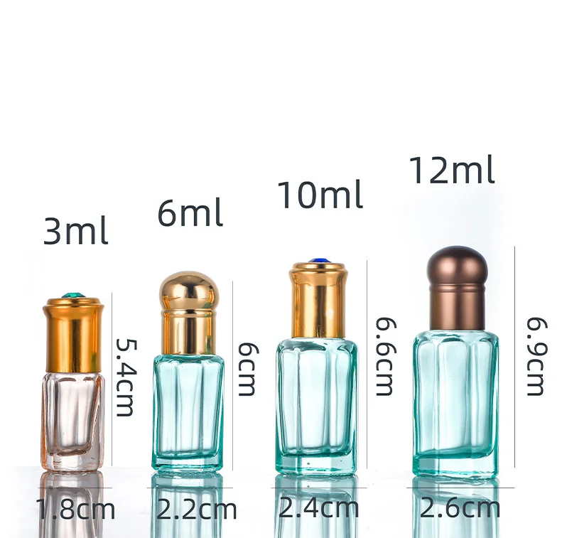 Wholesale customized high-quality glass perfume bottle portable perfume sample bottle 2ml with stainless steel rolling ball