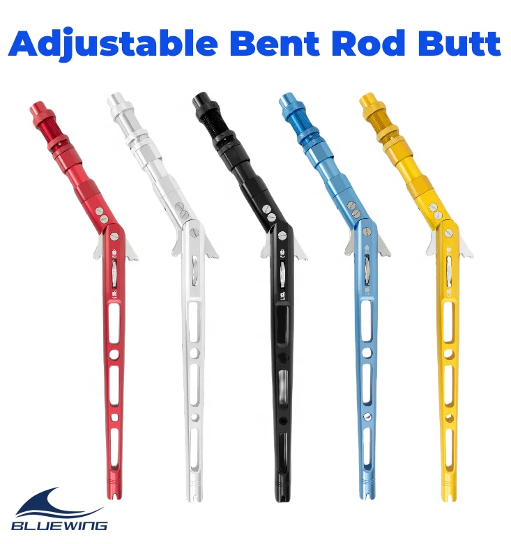 Adjustable Aluminum Butt Trolling Rod Bent Big Game Pole Butt Fishing Rod Components Adjustable Bent Rod Butt