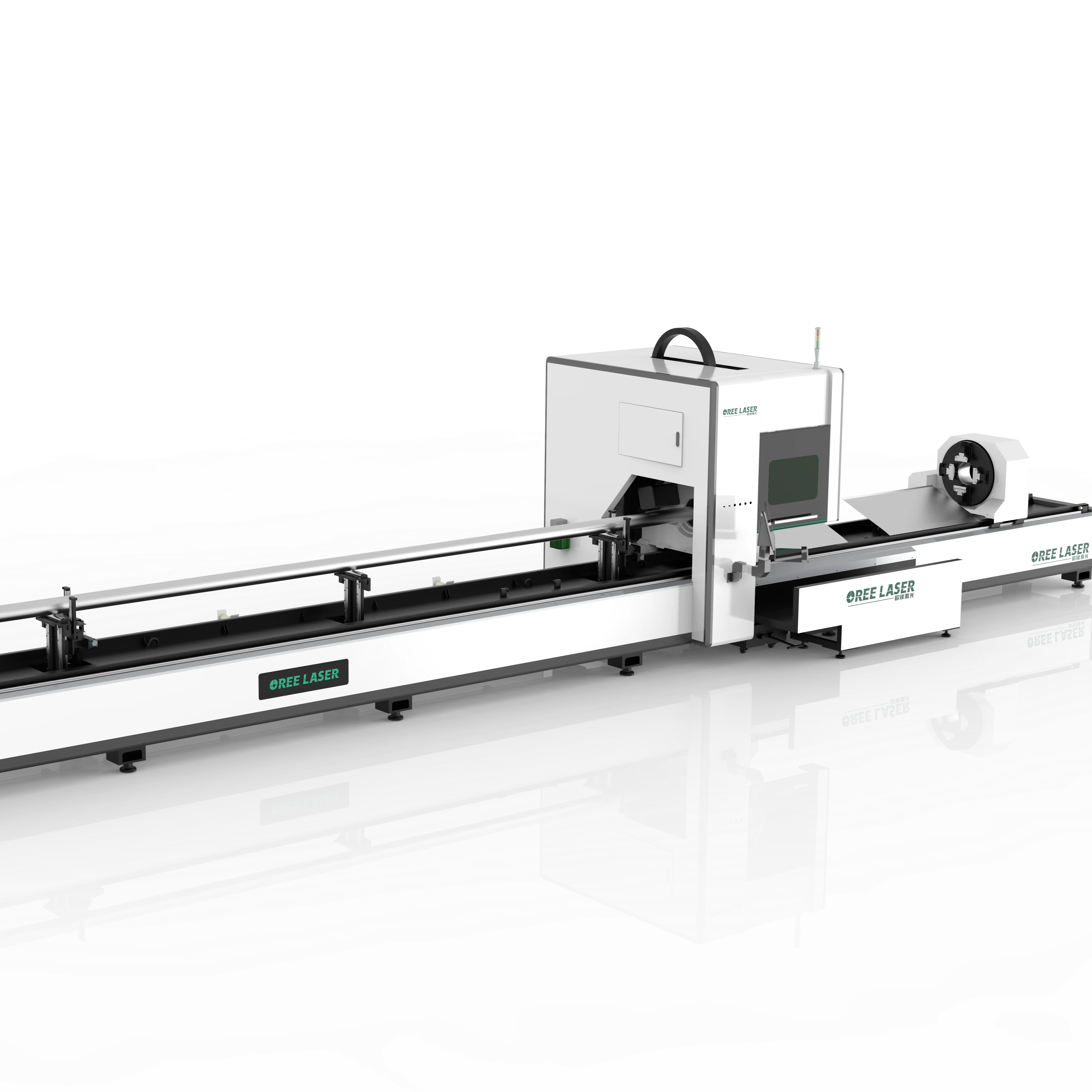 Three Chuck Roller Support Fiber Laser Metal Tube Cutting Machine