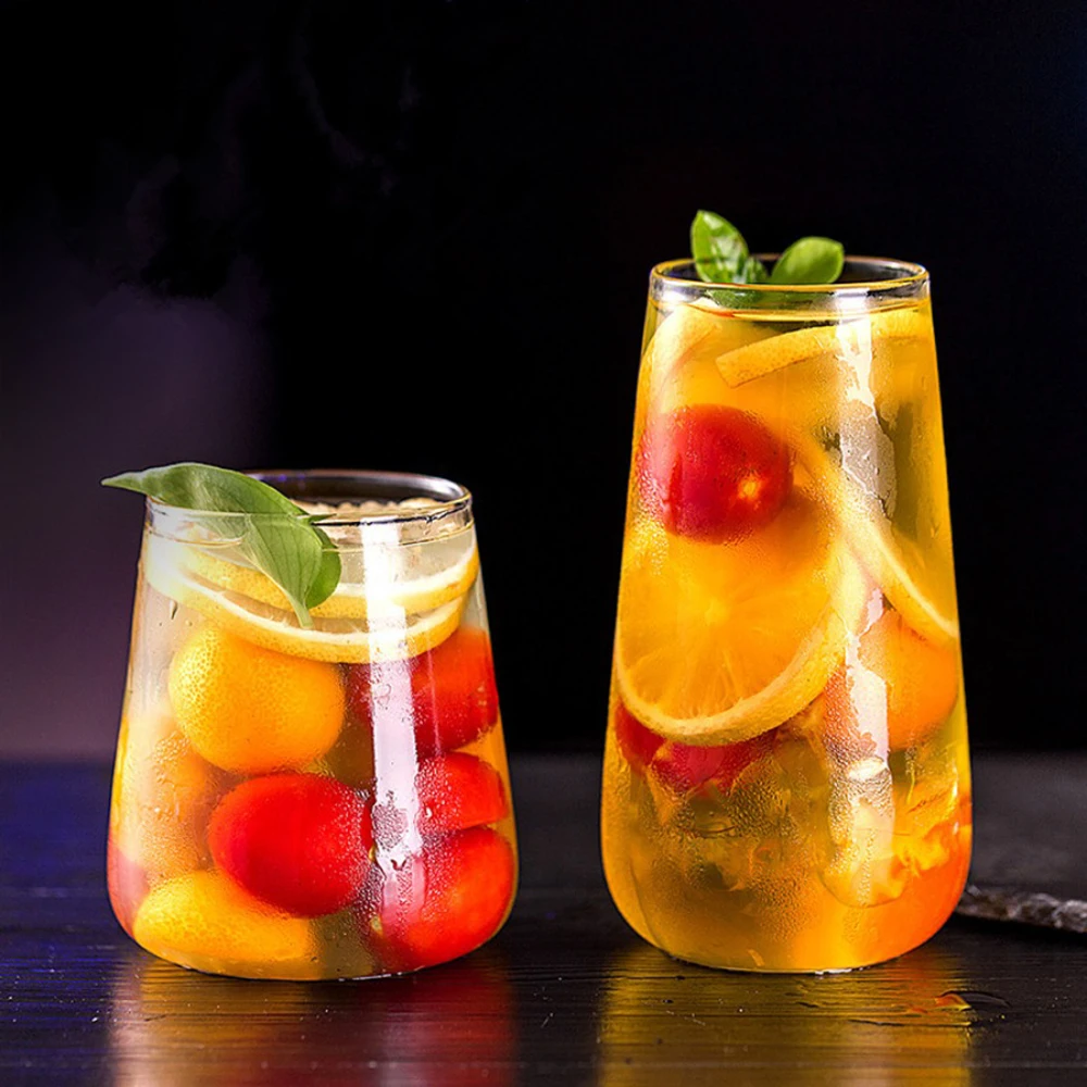 High quality high borosilicate glass cup vertical cup beer drinking glasses Iced Coffee Glass Cups barware