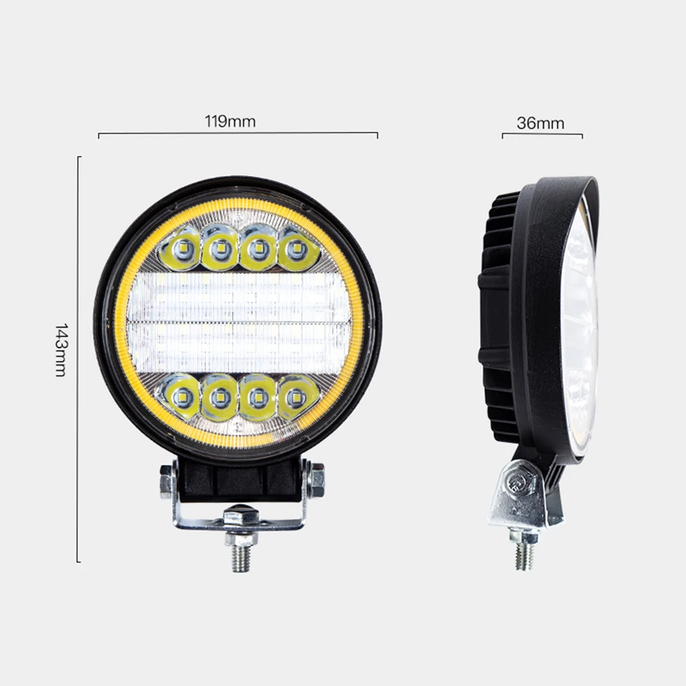 Круглый прожектор 72 Вт Белый для внедорожника противотуманный на крышу бампер с янтарным ангельским глазом дневные ходовые огни Рабочая