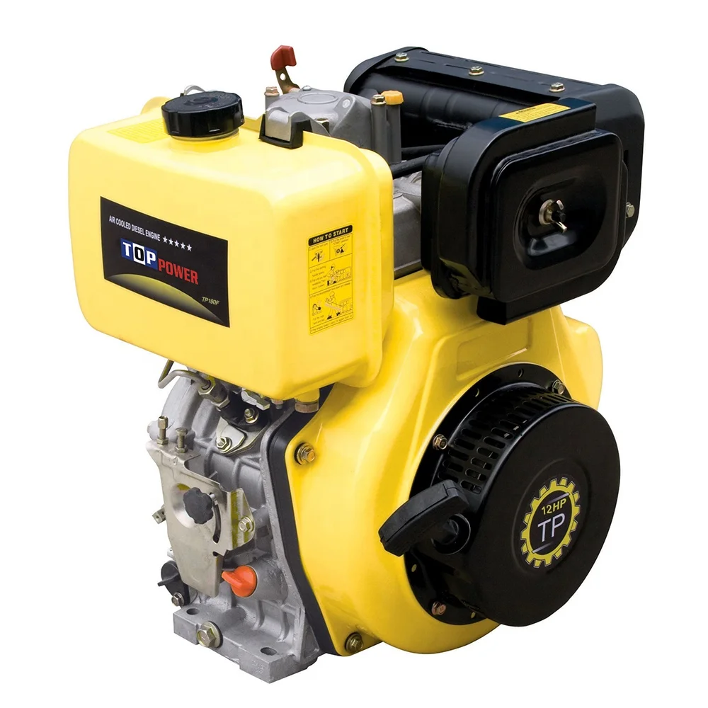 Одноцилиндровый дизельный двигатель для генератора TP190F 5.5L с воздушным охлаждением низкая цена 12