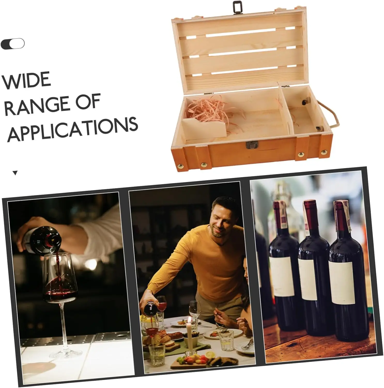 Box Wooden Wine Packaging Box Storage Carrier Liquors Bottle Carrying Bottle for Wine Case Wedding Decor