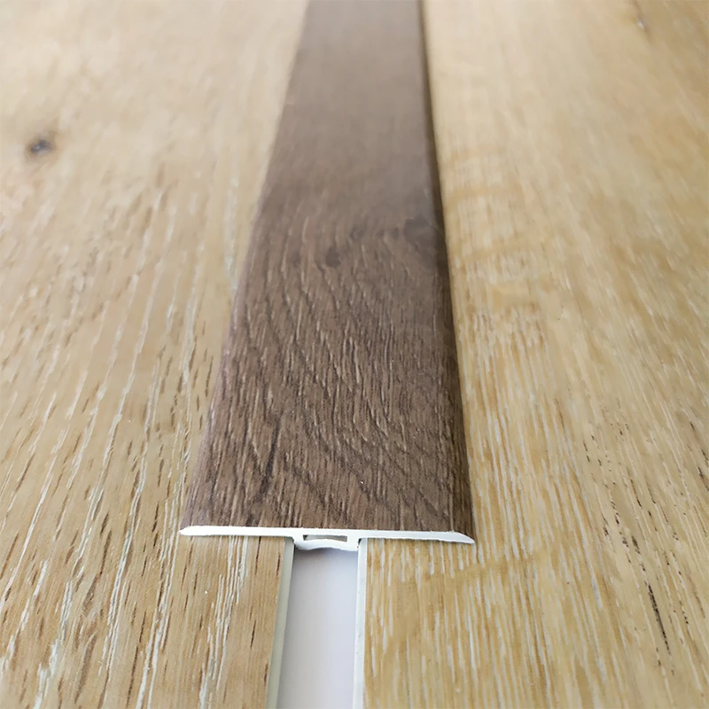 Waterproof Plastic SPC T-moulding connection trim Durable DIY installation for flooring