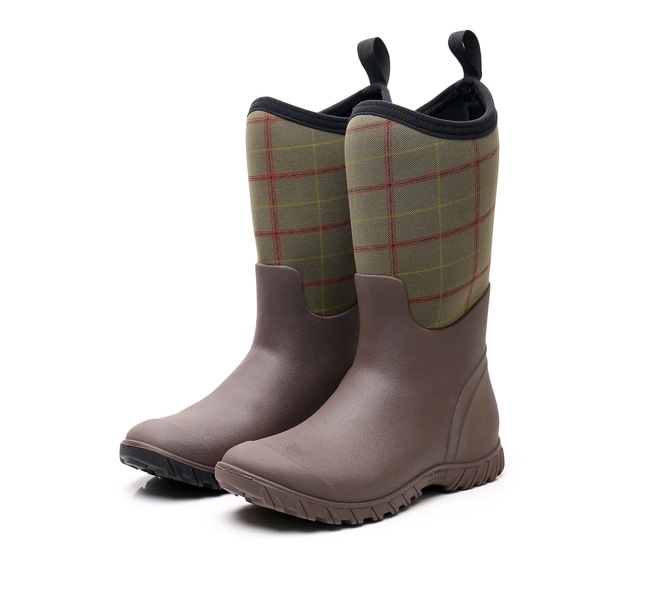 Women Warm Neoprene Rain Boots for Women with Confortable PU Foaming Knee-High Rubber Boots