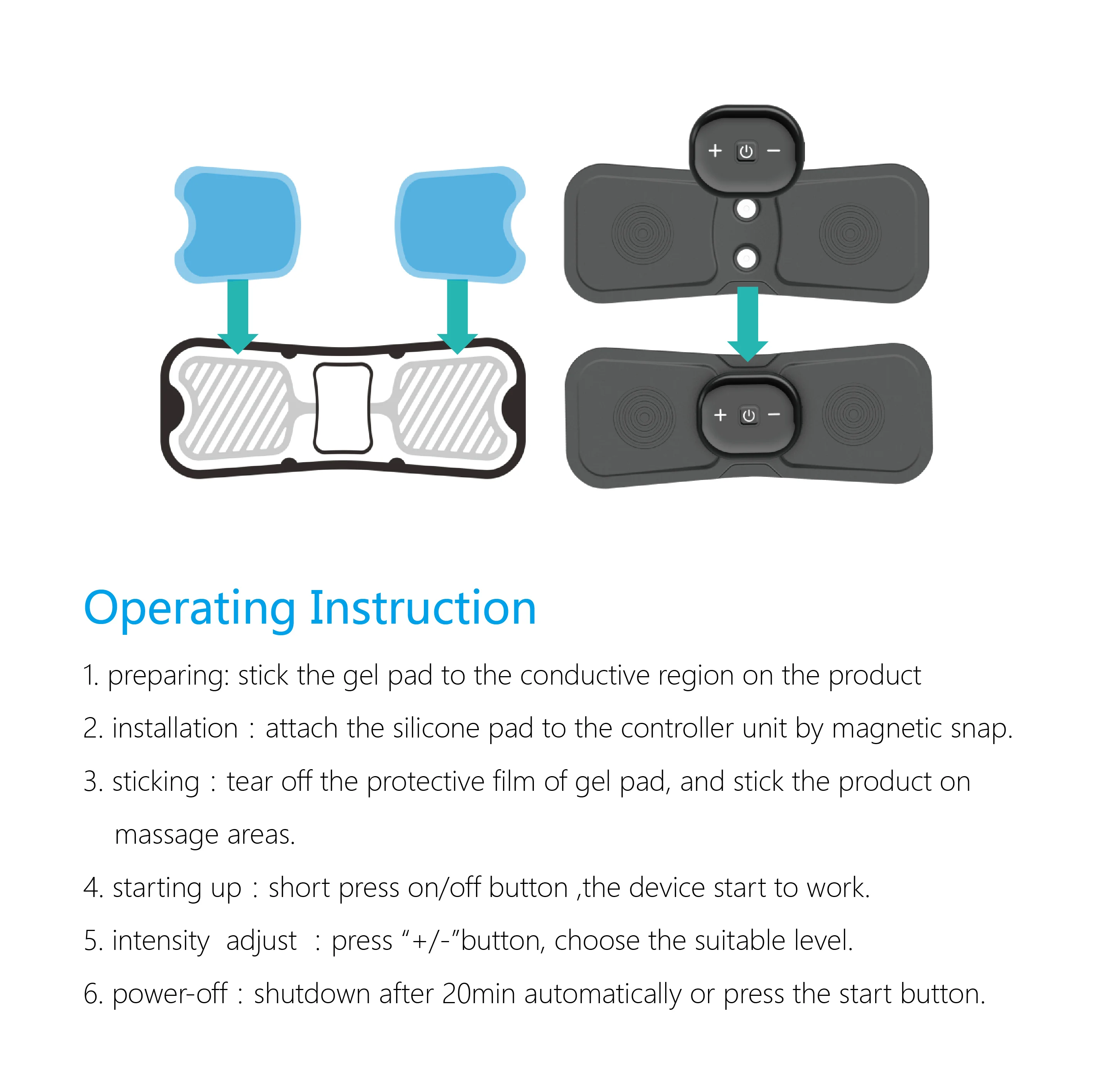 EMS Tens Electrode Pads Electronic Stimulation Muscle Wireless Ems For Body Massage Guasha Physiotherapy