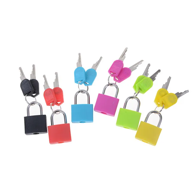 
New 6 colors Small Mini Strong Steel Padlock Suitcase Drawer Lock Luggage Case Keyed Padlock Anti-Theft Locks with 2 Keys 4.8 