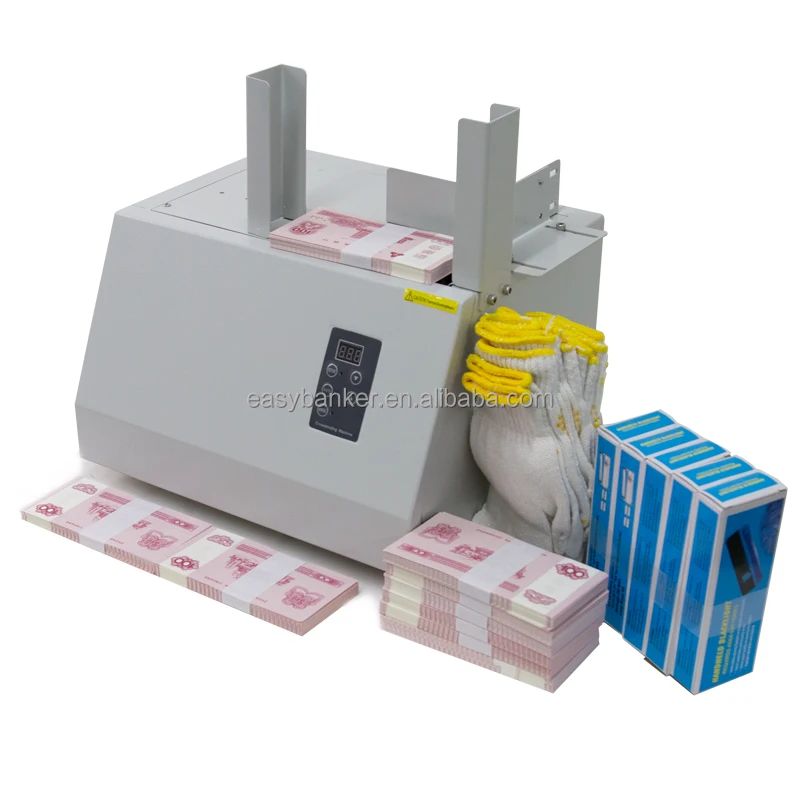 JB-208 Automatic Small Strapping Machine Banknote Banding Money Wrapping Heat Sealing Paper Packaging Food CE Certified New
