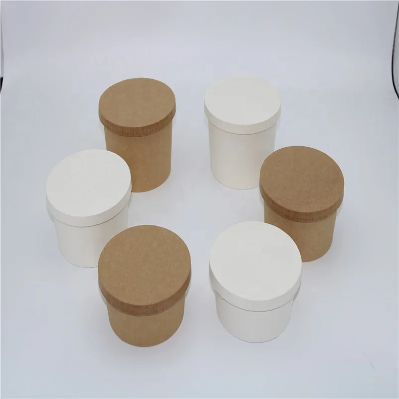 Gobest Eco Friendly Disposable Kraft/White  Paper Soup Cup With Paper Lid
