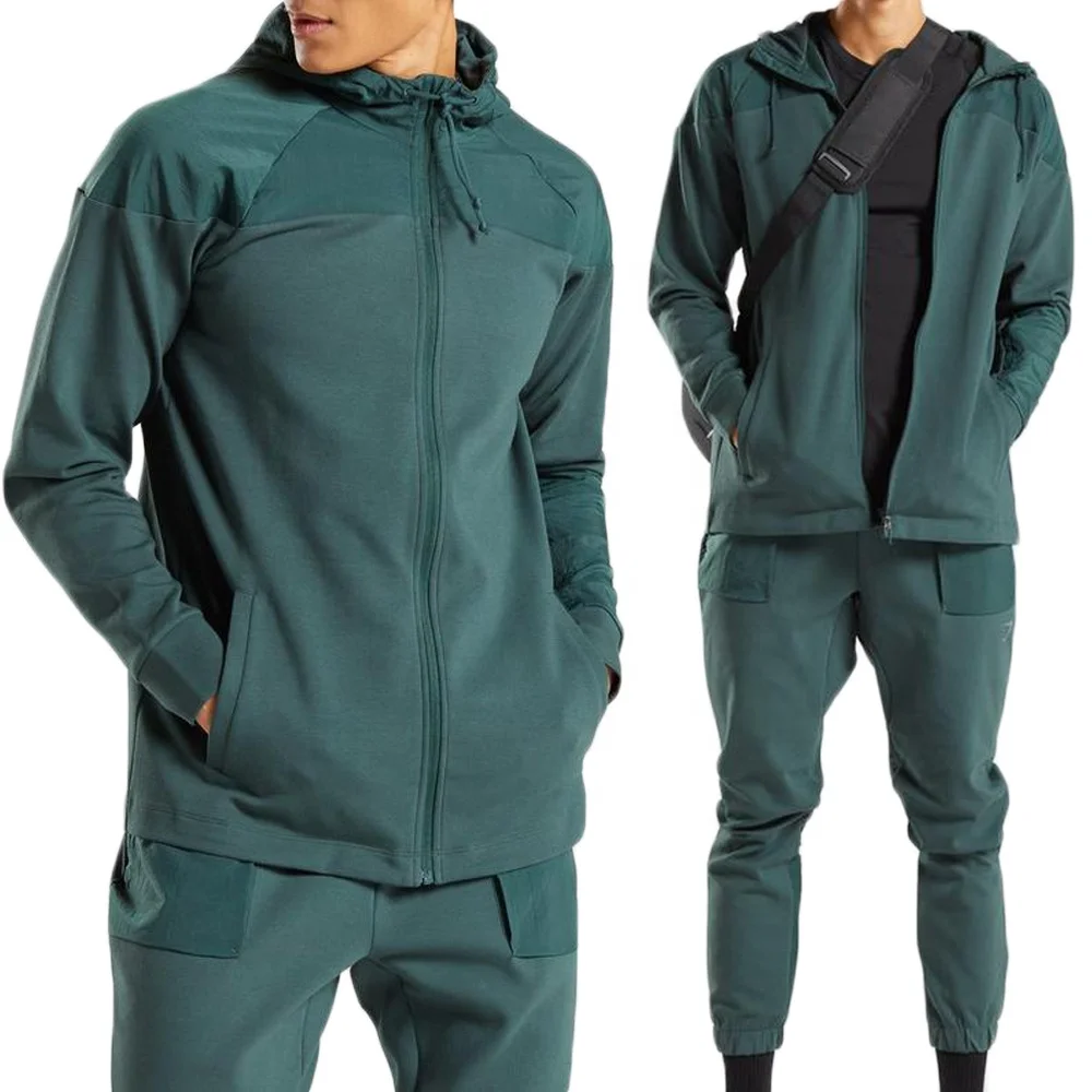 Wholesale Custom Printed Logo Fitness Joggers Hoodies Sweatsuits Gym Training Sports Wear Jogging Men Tracksuit