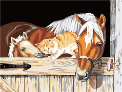 Charming Horses 100% Handmade paint by numbers Ready to ship
