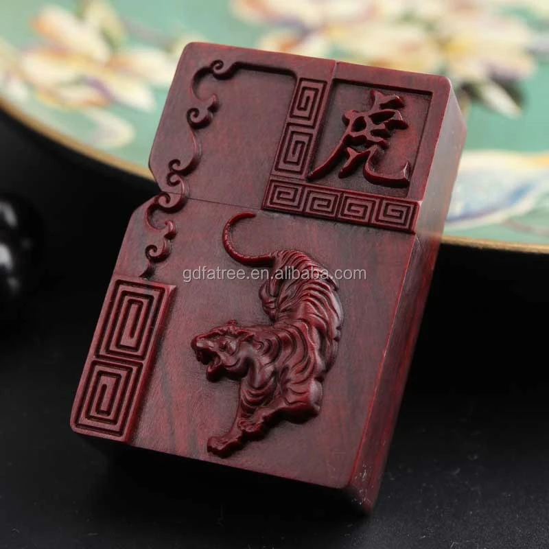 FT-803 Natural creative carved wooden lighter cover for zippo case