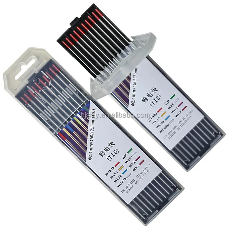 baoji professional tig tungsten electrodes wt20 red tip welding electrodes manufacturers supplier