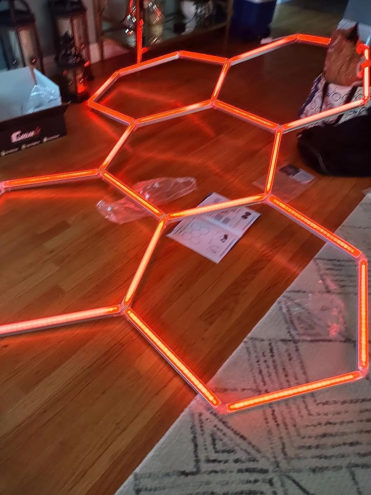 Etop 2024 Шестигранная Светодиодная лампа RGB сотовая гаражная потолочная для автомагазина гаражного