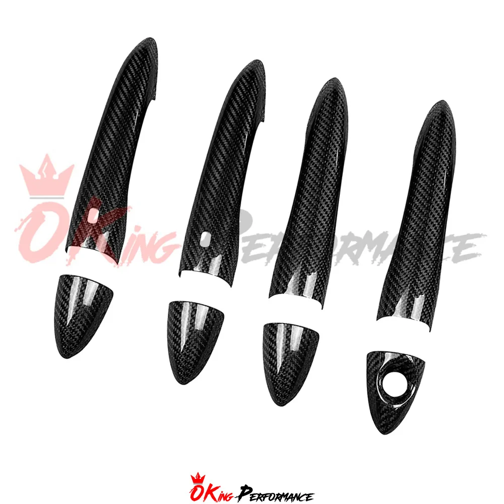Dry Carbon Fiber Door Handle Cover Trim For Alfa Romeo Giulia Quadrifoglio