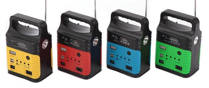 portable solar generator light system with fm radio home solar lighting solar power bank & power station