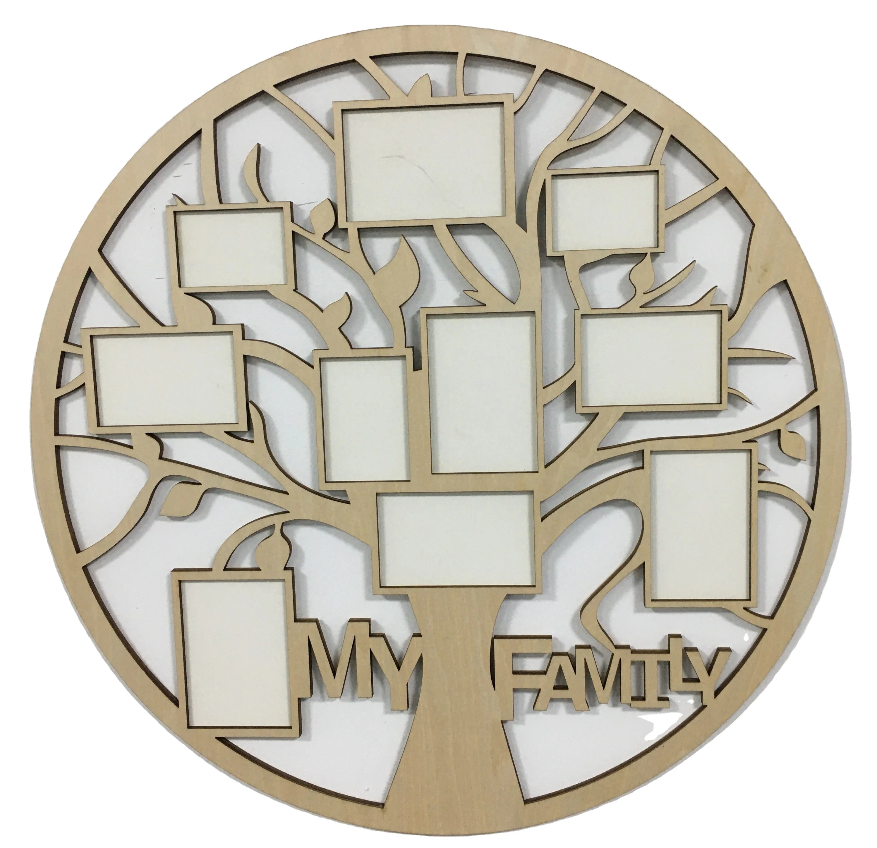 Wooden picture frame on the wall for Christmas