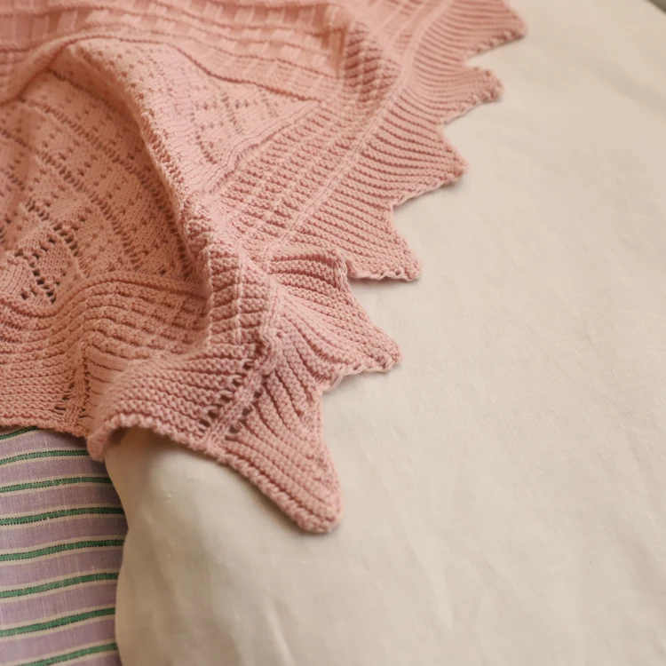 custom plane luxury linen wool cotton chunky knit throw baby blanket with lace for sofas