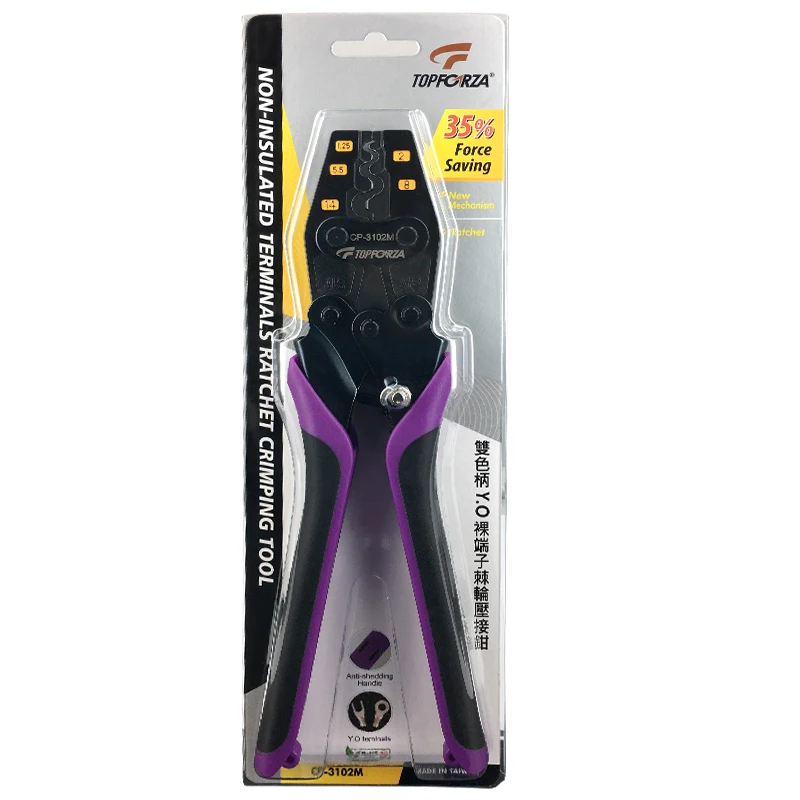  AWG 6 8 10 12 14 16 22 Non-insulated Naked Y.O Terminal Ratchet Crimping