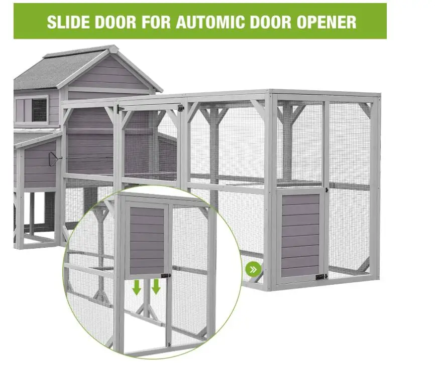 Fir Wood Waterproof Roof Grey Chicken Coop for Sale Online for 10-15 Chicken