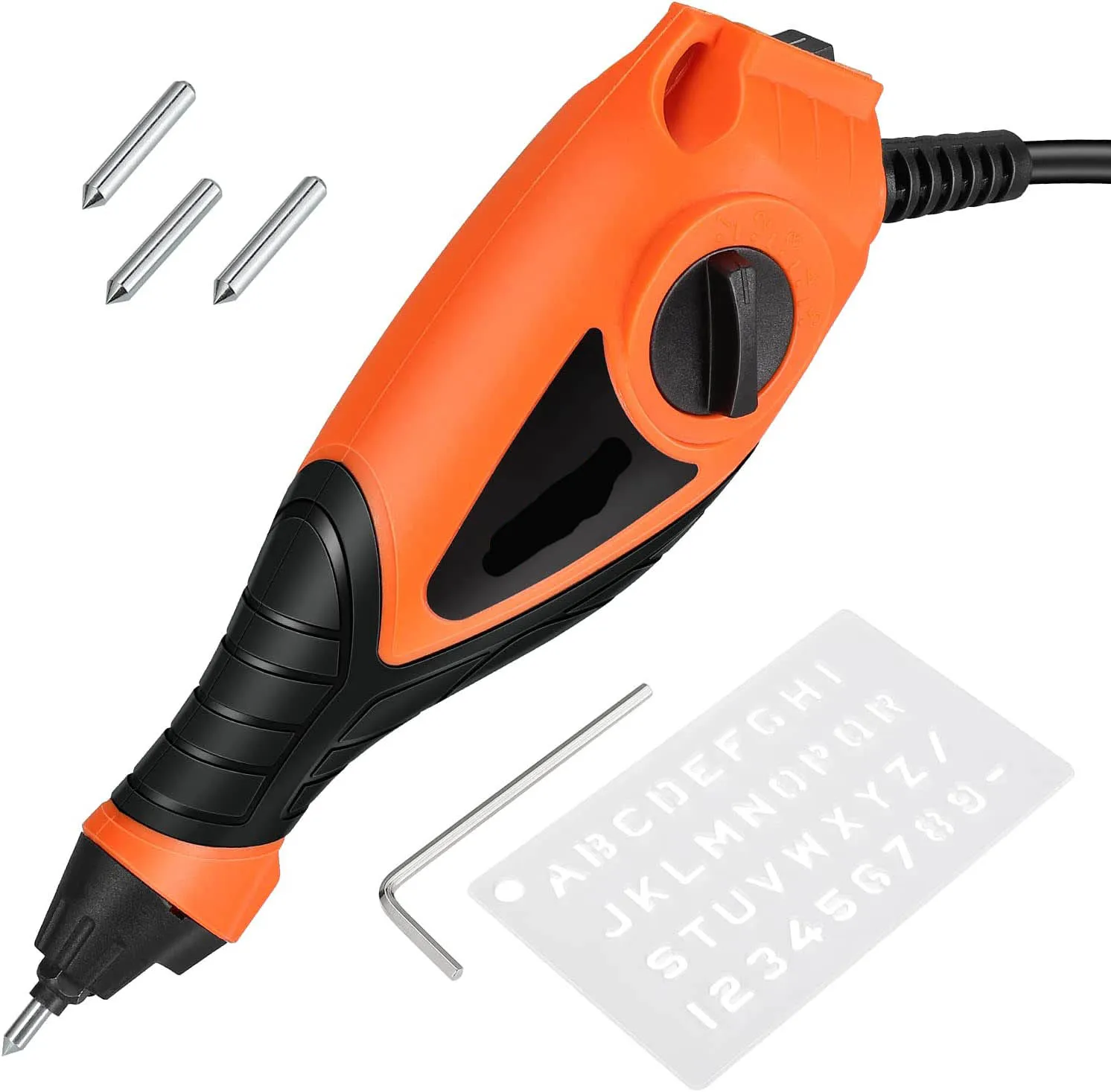 Engraver,5 Speed Etching Power Tool Equipped with Soft Rubber Handle and Tungsten Carbide Steel Bits,Mini Multi-Function Engrave